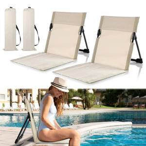lot 28760 image: 2 Pack Foldable Poolside Chairs,Outdoor Poolside Chairs for Edge of Pool-LB - Retail $30
