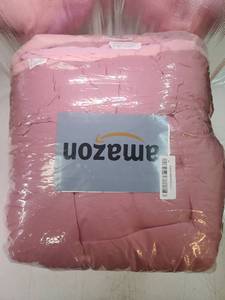 lot 28764 image: 12 Pcs Fit for 10 People 71 x 118 Extra Large Outdoor Picnic Blanket with Pink Table Runner and Floor Pillow Cushion Fit for 10 People Picnic Wedding Birthday Baby Shower Backyard Decor - Retail $90