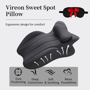 lot 28766 image: Sweet Spot Pillow, 27° Angle Perfect Position Couples Pillow, Wedge Memory Foam Butt Cushion, Provides Waist and Neck Support (Black) - Retail $46