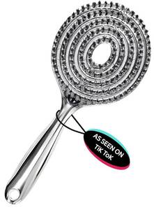 lot 28797 image: Detangler Vented Hair Brush, Anti Frizz & Static PlatedQuick Flat Blow Drying, Scalp Massage, Double Layer Design for Wet & Dry Hair, Smooth Without Tugging - Retail $15