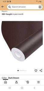 lot 28803 image: BSZHTECH Self Adhesive Leather Repair Patch Tape for Couch Sofa Dark Brown. 17.5 wide. - Retail $26
