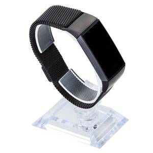 lot 121 image: WITHit - Stainless Steel Mesh Band for Fitbit Charge 3 and Charge 4 - Black - Retail $49