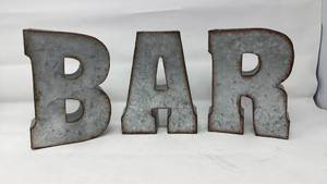 lot 161 image: BAR Metal Letters 3-Piece Set - Retail $0