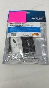 lot 168 image: gofanco Mini DisplayPort 1.2 to HDMIDVIVGA 3-in-1 Adapter mDP3in1 - Retail $0