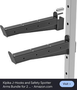 lot 203 image: Kipika J-Hooks and Safety Spotter Arms Bundle for 2-Post Lift - Retail $0