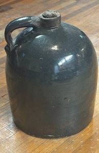lot 325 image: Large Blue Stoneware Jug with Cork