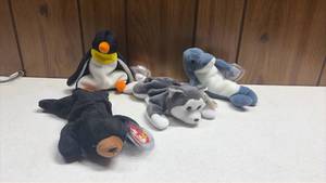 lot 334 image: (4) Ty Beanies, All New, All Tagged