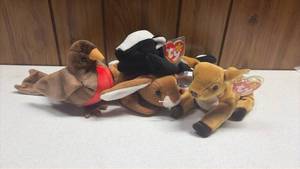 lot 340 image: (4) Ty Beanies, All New, All Tagged