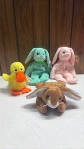 lot 343 image: (4) Ty Beanies, All New, All Tagged