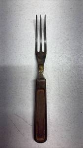 lot 274 image: Three-Tine Fork with Metal Handle Repaired with Brass