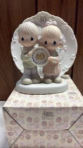 lot 285 image: Precious Moments 40th Anniversary Figurine and Plate