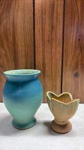 lot 291 image: Van Briggle Vase and Unmarked Glazed Pottery Vessel