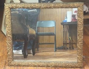 lot 125 image: Antique Ornate Gold Frame Mirror