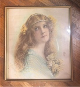 lot 126 image: Art Nouveau Style Vintage Portrait Poster