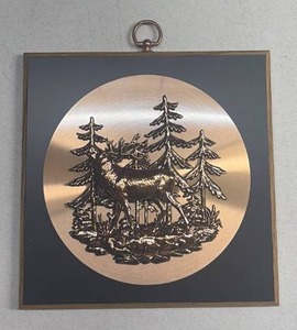 lot 134 image: 1960s Rustic 3D Relief Wall Plaque