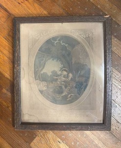 lot 136 image: Antique Watercolored Poster Le departure du Courier- de Montesquiou c. 1870