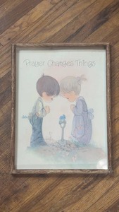 lot 137 image: Prayer Changes Things Framed Print Precious Moments