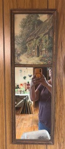 lot 144 image: Mirror with Cottage Scenes 27 x 9
