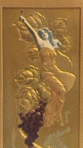 lot 238 image: mid-century embossed metallic gold-foil plaque 16 x 8
