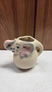 lot 151 image: Elephant Head Ceramic Pitcher Approximately 4 Inches Tall
