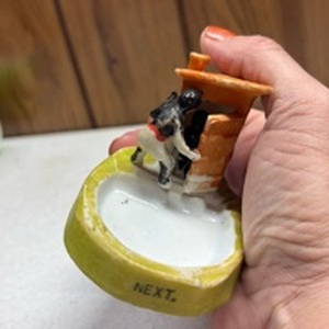 lot 165 image: From the Occupied Japan Era Ceramic Humorous Outhouse Ashtray