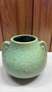 lot 172 image: Green Ceramic Vessel with Handles