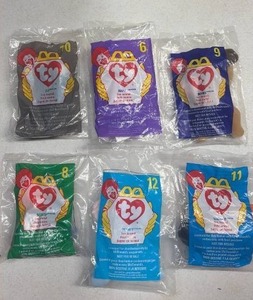 lot 199 image: Ty McDonalds Beanie Babies Happy Meal Toys Lot of 6 Sealed Packages