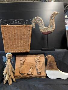 lot 214 image: Wicker Basket with Decor