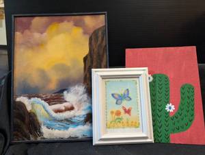 lot 232 image: assorted paintings