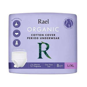 lot 19215 image: Rael Organic Cotton Cover Period Underwear LXL 8ct 2 Pack