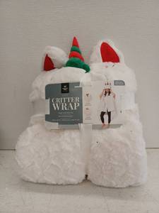 lot 19218 image: Members Mark Cozy Critter Wrap Unicorn Faux Fur Blanket