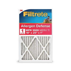 lot 37 image: Filtrete 18x20x1 HVAC Furnace Air Filter  MPR 1000 MERV 11  Allergen Defense  1 Filter