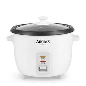 lot 44 image: AROMA� 6-Cup(cooked)  1.5Qt. Pot-Style Rice Cooker  Keep Warm Function (ARC-363NG) - Retail $25