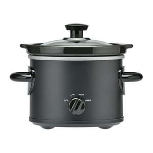 lot 47 image: Mainstays 2 Quart Manual Slow Cooker  Durable Matte Black Finish - Retail $19