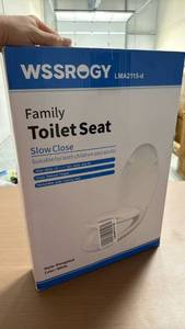 lot 53 image: WSSROGY Family Toilet Seat Slow Close LMA2115-d Elongated White - Retail $0