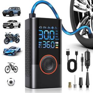 lot 67 image: Tire Inflator Portable Air Compressor Portable Cordless Mini Air Pump with Digital Pressure Gauge Inflater 150PSI 3X Fast Inflation Auto Shutoff Large Battery Tires Pump for Cars Motors Bikes Balls