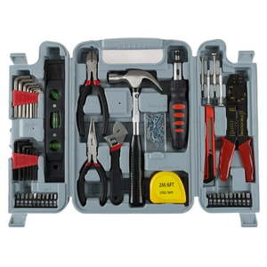 lot 73 image: Stalwart 130PC Tool Set - Hand Tools for Home Improvement Projects (Gray)