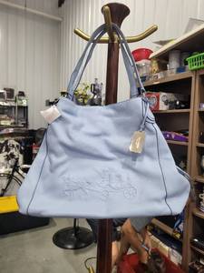 lot 1523 image: COACH EMBOSSED HORSE AND CARRIAGE EDIE SHOULDER BAG IN PEBBLED LEATHER
