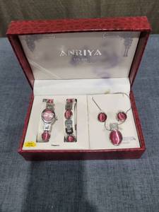 lot 1568 image: Anriya Milan Opal Collection Watch and Earring Set
