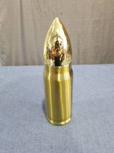 lot 1593 image: Bullet-Shaped Insulated Vacuum Flask with Push-Button Lid