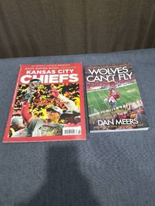 lot 1602 image: Kansas City Chiefs 2020 Super Bowl LIV Champions Magazine and Wolves Cant Fly Book Lot