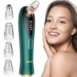 lot 1640 image: Blackhead Remover Vacuum Pore Cleaner, INNELO Facial Pore Cleanser with Hot Compress Function LED Display 900mAh USB Rechargeable Electric Acne Comedone Pimple Vacuum Blackhead Extractor Suction Tool