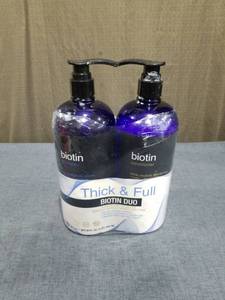 lot 1654 image: Biotin Thick & Full Biotin Duo Shampoo Conditioner Set 64 FL OZ