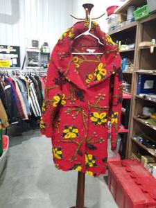 lot 1694 image: Indigo Thread Co. Womens Red Floral Wool Blend Cardigan Size 2X Style 92440-22