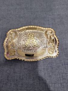 lot 1698 image: Decorative Belt Buckle with Rhinestone Inlay and Engraved Design With The Letter A