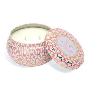 lot 1706 image: Voluspa 2 Wick Maison Blanc Metallo Candle  Saijo Persimmon  11 Ounce