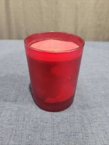 lot 1708 image: Red Container Candle with Wick