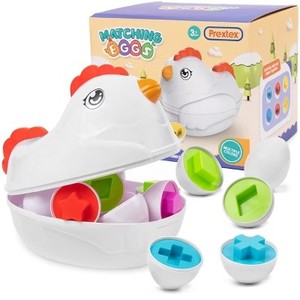 lot 45067 image: PREXTEX Find & Match Easter Eggs with HenChicken Carry Case-Multicolored