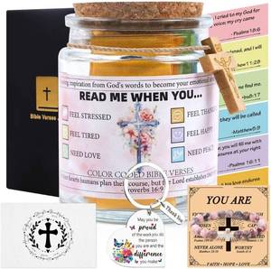 lot 45071 image: Inspirational Christian Gifts for Women - 4Pcs Religious Faith Baptism Gifts, Bible Verse Jar, Bracelet, Keychian, Mothers day Birthday Christmas Valentines Present for Mom Wife Sister
