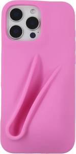 lot 45078 image: Soft Touch Silicone Lip Gloss Phone Case for iPhone 16 Pro Max, Minimalist Matte Design, Shockproof & Anti-Fingerprint Cover (Hot Pink)